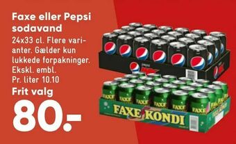 Bilka Faxe eller Pepsi sodavand tilbud