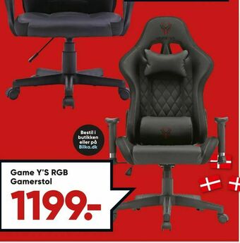 Bilka Game Y'S RGB Gamerstol tilbud