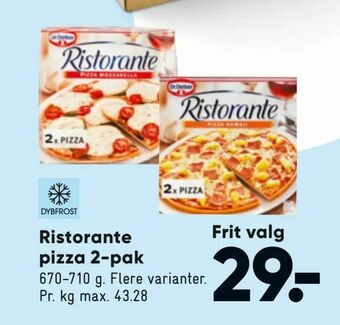 Bilka Ristorante pizza 2-pak tilbud