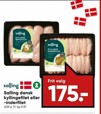 Bilka Salling dansk kyllingefilet eller -inderfilet tilbud