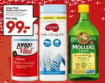 Bilka Longo Vital, Møllers eller Futura tilbud