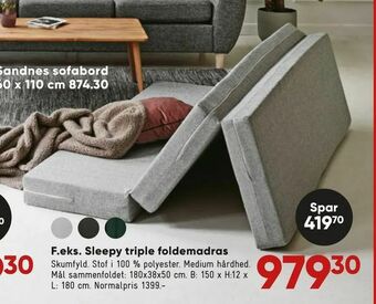 Bilka Sleepy triple foldemadras tilbud