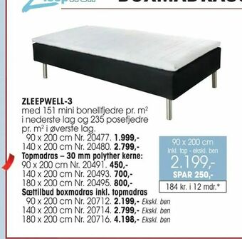 Daells Bolighus Sættilbud boxmadras inkl. topmadras tilbud