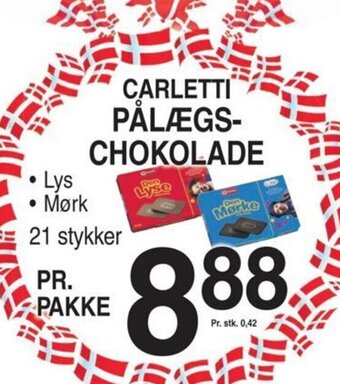 CARLETTI PÅLÆGS-CHOKOLADE