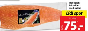 Lidl Hel norsk laksefilet med skind tilbud