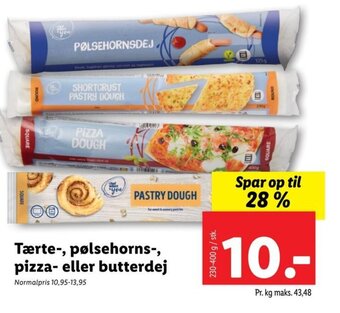 Tærte-, pølsehorns-, pizza- eller butterdej