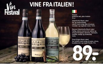 REMA 1000 Pasqua Italiensk rød- eller hvidvin 75 cl tilbud
