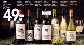 REMA 1000 Santa Carolina Chilensk rød-eller hvidvin 75 cl tilbud