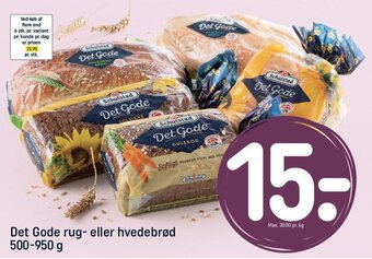 REMA 1000 Det Gode rug- eller hvedebrød 500-950 g tilbud