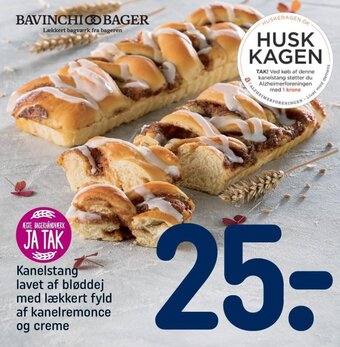 REMA 1000 Kanelstang lavet af bløddej med lækkert fyld af kanelremonce og creme tilbud