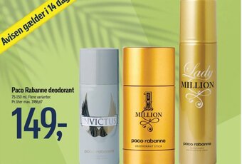 Føtex Paco Rabanne deodorant tilbud