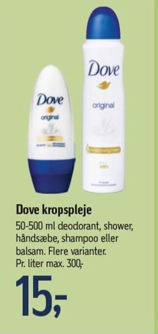 Føtex Dove kropspleje tilbud