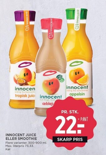 MENY INNOCENT JUICE ELLER SMOOTHIE tilbud