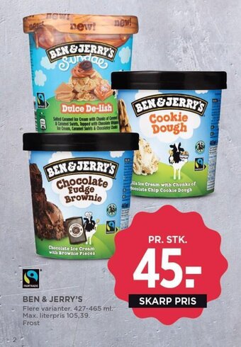 MENY BEN & JERRY'S tilbud