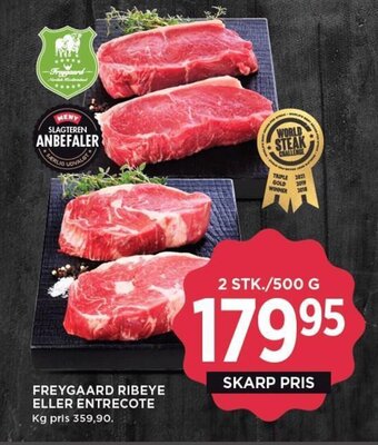 MENY FREYGAARD RIBEYE ELLER ENTRECOTE tilbud