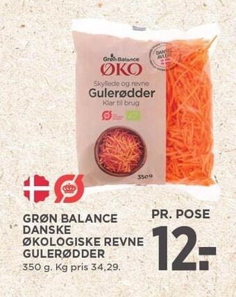 MENY Grøn balance danske økologiske revne gulerødder tilbud
