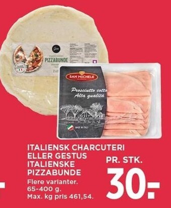 MENY Italiensk charcuteri eller gestus italienske pizzabunde tilbud