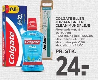 MENY Colgate eller jordan green clean mundpleje tilbud