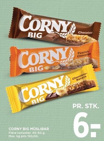 MENY Corny big müslibar tilbud