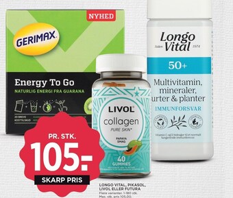 MENY Longo vital, pikasol, livol eller futura tilbud