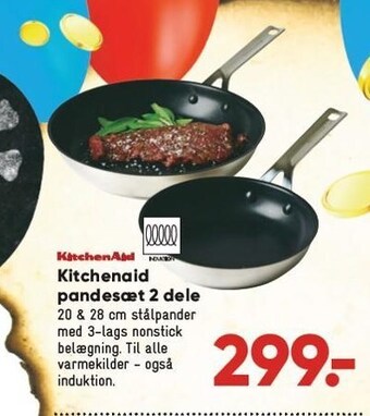 Bilka Kitchenaid pandesæt 2 dele tilbud