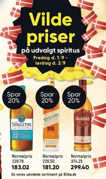 Bilka Vilde priser på udvalgt spiritus tilbud