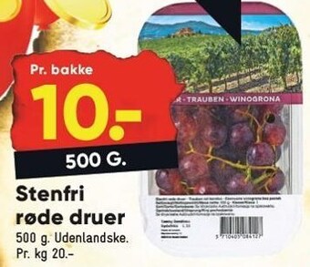 Bilka Stenfri røde druer tilbud