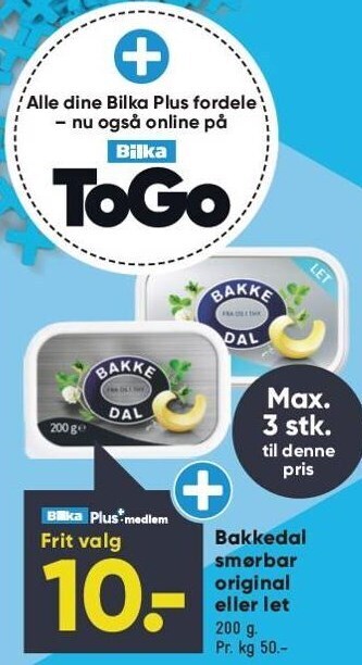 Bilka Bakkedal smørbar original eller let tilbud