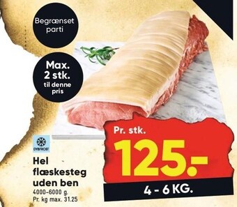 Bilka Hel flæskesteg uden ben tilbud
