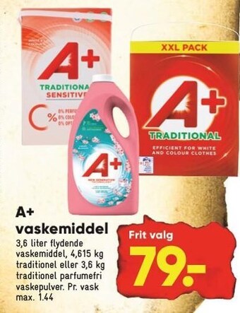 Bilka A+ vaskemiddel tilbud