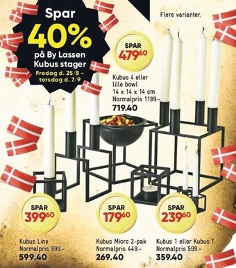 Spar 40% på by lassen kubus stager