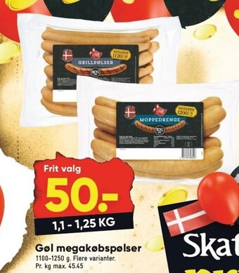 Bilka Gøl megakøbspølser tilbud