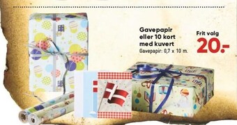 Bilka Gavepapir eller 10 kort med kuvert tilbud