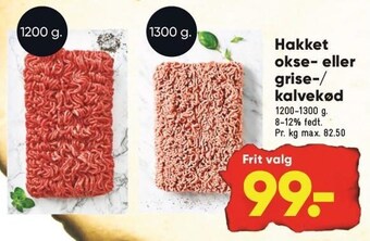 Bilka Hakket okse- eller grise-/kalvekød tilbud