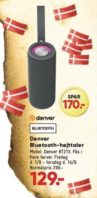Bilka Denver bluetooth-højttaler tilbud