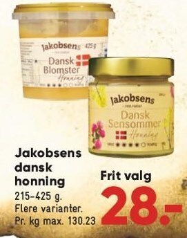 Bilka Jakobsens dansk honning tilbud