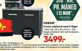 Bilka Cozze udebord med 2 låger tilbud