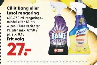 Bilka Cillit bang eller lysol rengøring tilbud