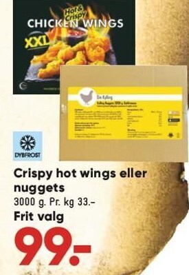 Bilka Crispy hot wings eller nuggets tilbud