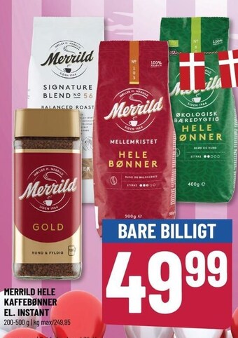 Løvbjerg Merrild hele kaffebønner el. instant tilbud