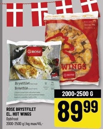 Løvbjerg Rose brystfilet el. hot wings tilbud