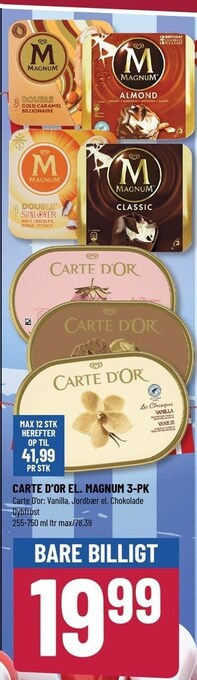 Løvbjerg Carte d'or el. magnum 3-pak tilbud