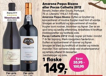 Amarone pagus bisano eller pocas colheita 2012