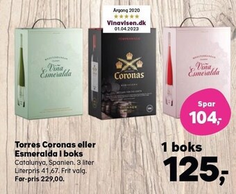 Kvickly Torres coronas eller esmeralda i boks tilbud