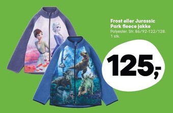 Kvickly Frost eller jurassic park fleece jakke tilbud