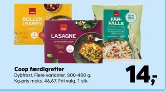 Kvickly Coop færdigretter tilbud