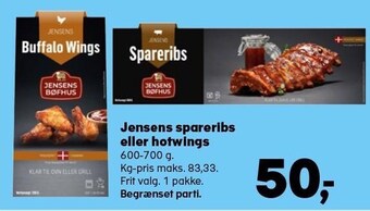 Jensens spareribs eller hotwings