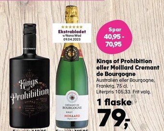 Kvickly Kings of prohibition eller moillard cremant de bourgogne tilbud