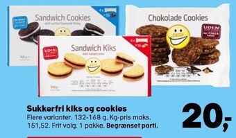 Kvickly Sukkerfri kiks og cookies tilbud