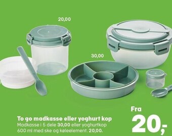 To go madkasse eller yoghurt kop